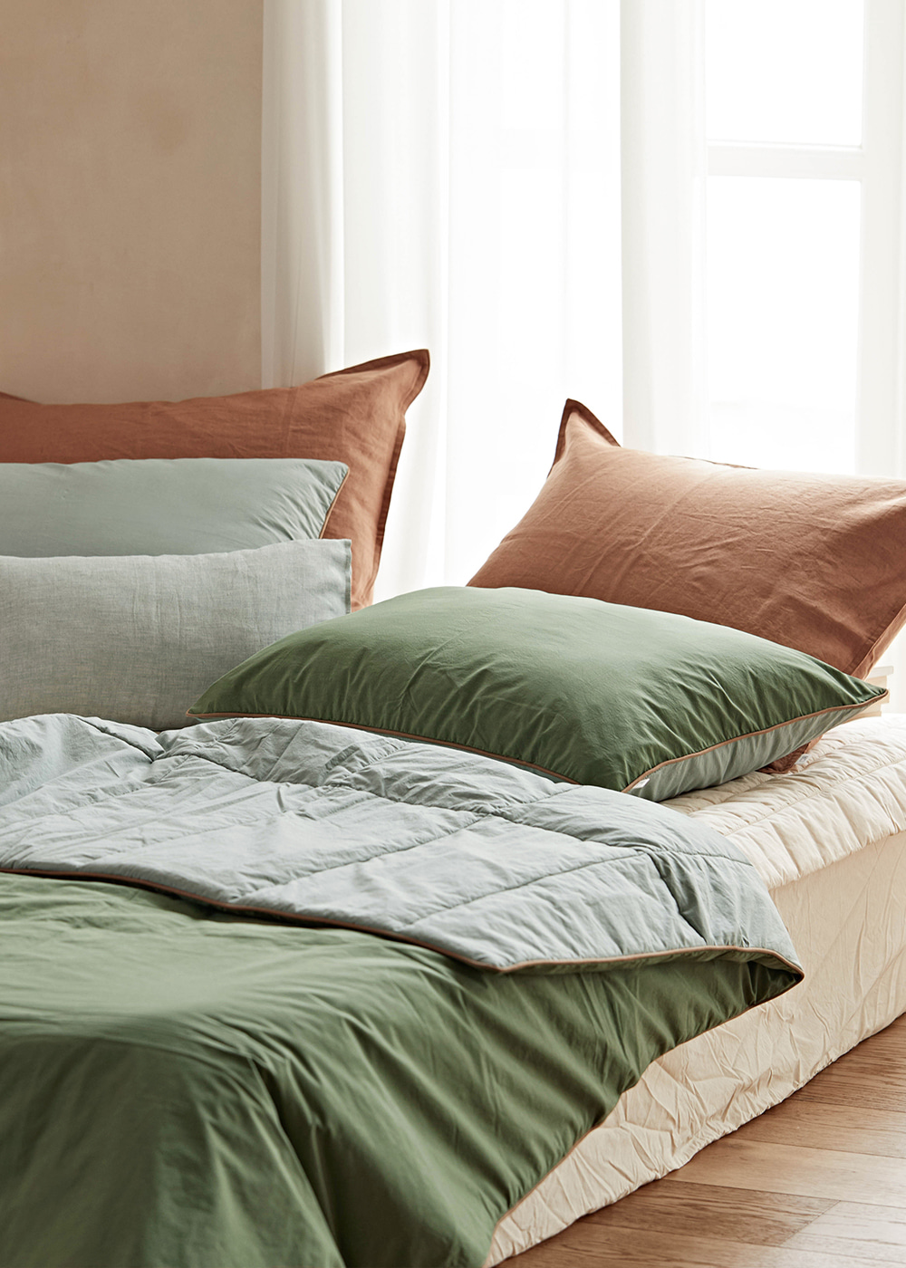 monday comforter green (사계절누빔형)