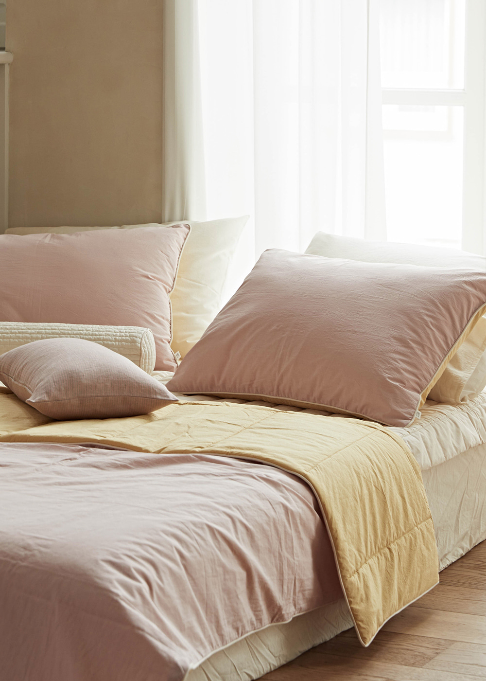 monday comforter soft pink (사계절누빔형)