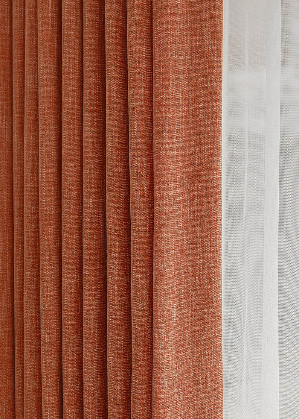 linen look curtain orange